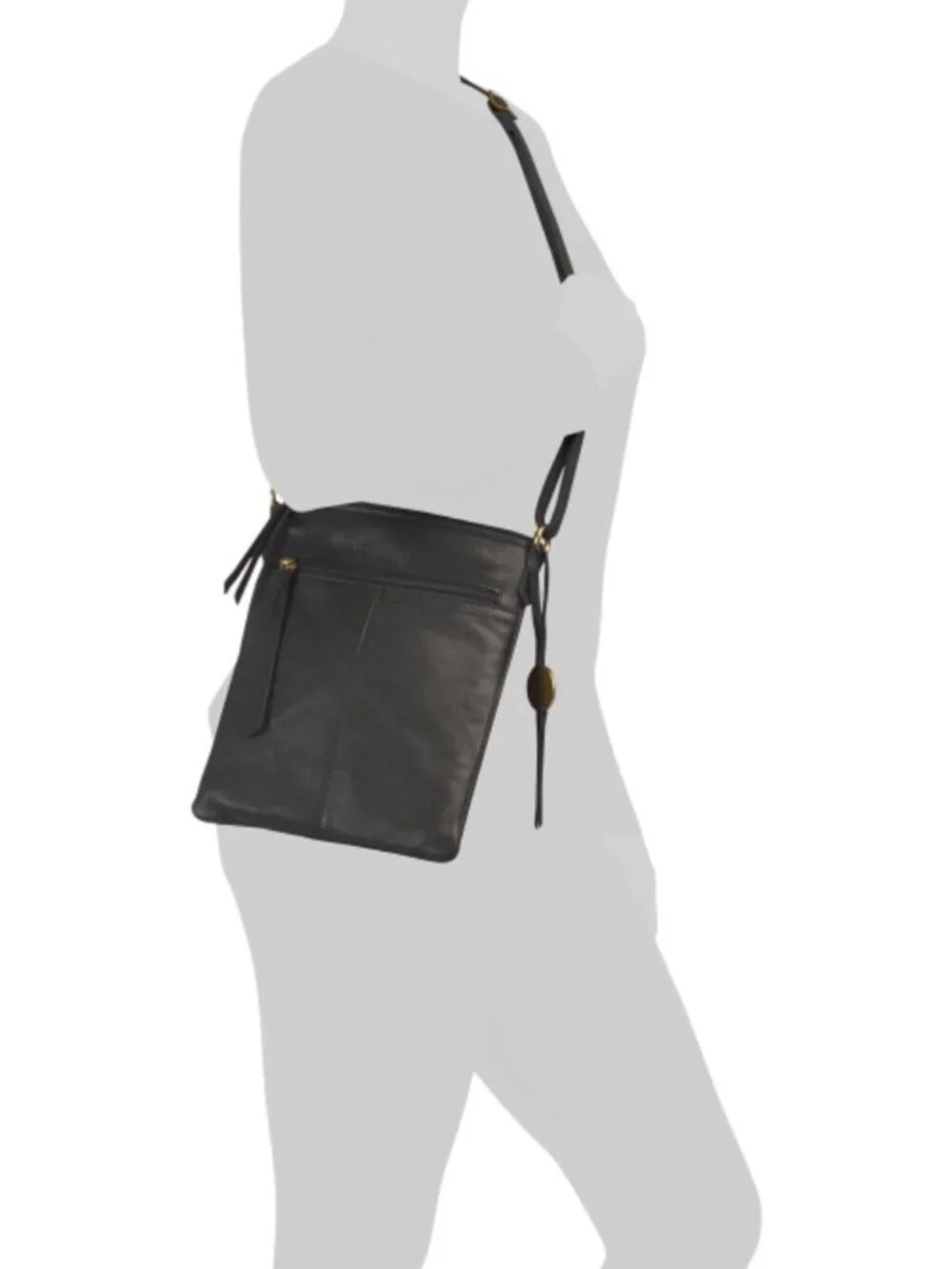 MARGOT Leather Split Pocket Small Crossbody With Adjustable Strap